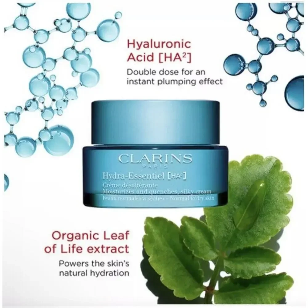 NEW Clarins Hydra-Essentiel HA2 Silky Cream Moisturizer, 1.7oz, Normal to Dry